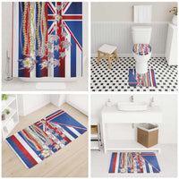 Hawaiian Polynesian Tribal Turtles Bathroom Set with Lei and Flag Style
