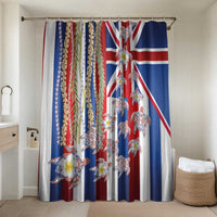 Hawaiian Polynesian Tribal Turtles Bathroom Set with Lei and Flag Style