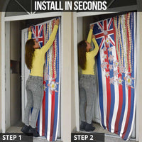 Hawaiian Polynesian Tribal Turtles Door Cover with Lei and Flag Style LT03 - Polynesian Pride