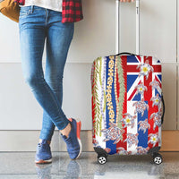 Hawaiian Polynesian Tribal Turtles Luggage Cover with Lei and Flag Style