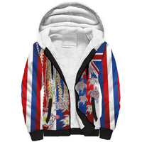Hawaiian Polynesian Tribal Turtles Sherpa Hoodie with Lei and Flag Style LT03 Unisex Multicolor - Polynesian Pride