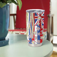 Hawaiian Polynesian Tribal Turtles Tumbler Cup with Lei and Flag Style