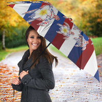 Hawaiian Polynesian Tribal Turtles Umbrella with Lei and Flag Style