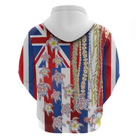 Hawaiian Polynesian Tribal Turtles Zip Hoodie with Lei and Flag Style LT03 - Polynesian Pride