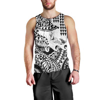 Hawaiian Tribal Manta Ray Men Tank Top Kakau Tattoo and Polynesian Art Motif Pattern LT03 - Polynesian Pride