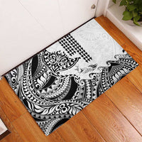 Hawaiian Tribal Manta Ray Rubber Doormat Kakau Tattoo and Polynesian Art Motif Pattern LT03 - Polynesian Pride