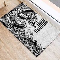 Hawaiian Tribal Manta Ray Rubber Doormat Kakau Tattoo and Polynesian Art Motif Pattern LT03 - Polynesian Pride