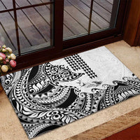 Hawaiian Tribal Manta Ray Rubber Doormat Kakau Tattoo and Polynesian Art Motif Pattern LT03 - Polynesian Pride