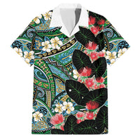 Hawaiian Taro Leaves and Ohia Lehua Family Matching Summer Maxi Dress and Hawaiian Shirt Polynesian Tribal Art Tropical Plants Motifs Colorful LT03 Dad's Shirt - Short Sleeve Multicolor - Polynesian Pride