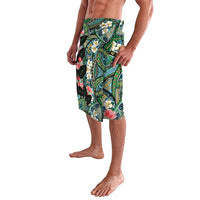 Hawaiian Taro Leaves and Ohia Lehua Lavalava Polynesian Tribal Art Tropical Plants Motifs Colorful