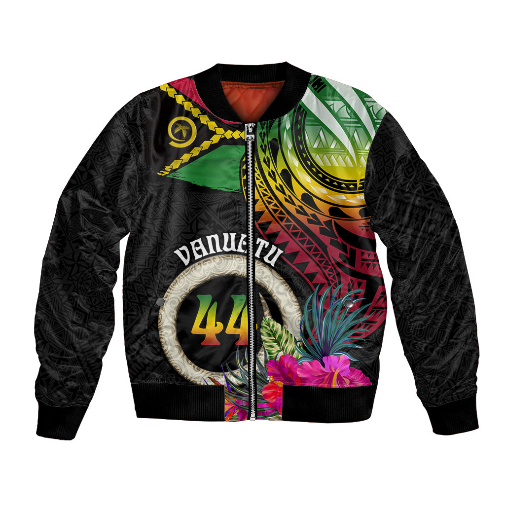 Vanuatu 44th Anniversary Bomber Jacket Boars Tusk Tugeta Yumi Selebretem Indipendens Dei