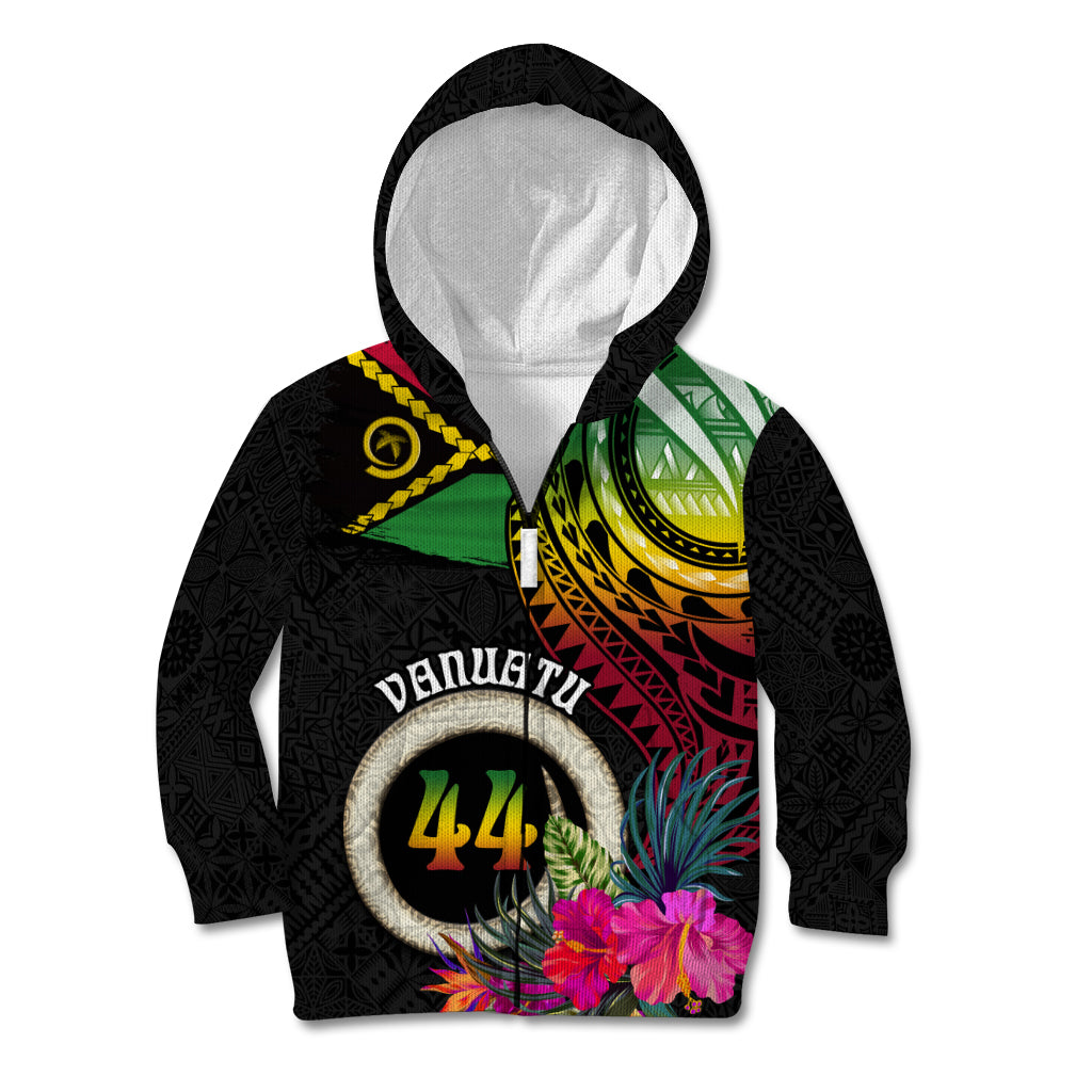 Vanuatu 44th Anniversary Kid Hoodie Boars Tusk Tugeta Yumi Selebretem Indipendens Dei