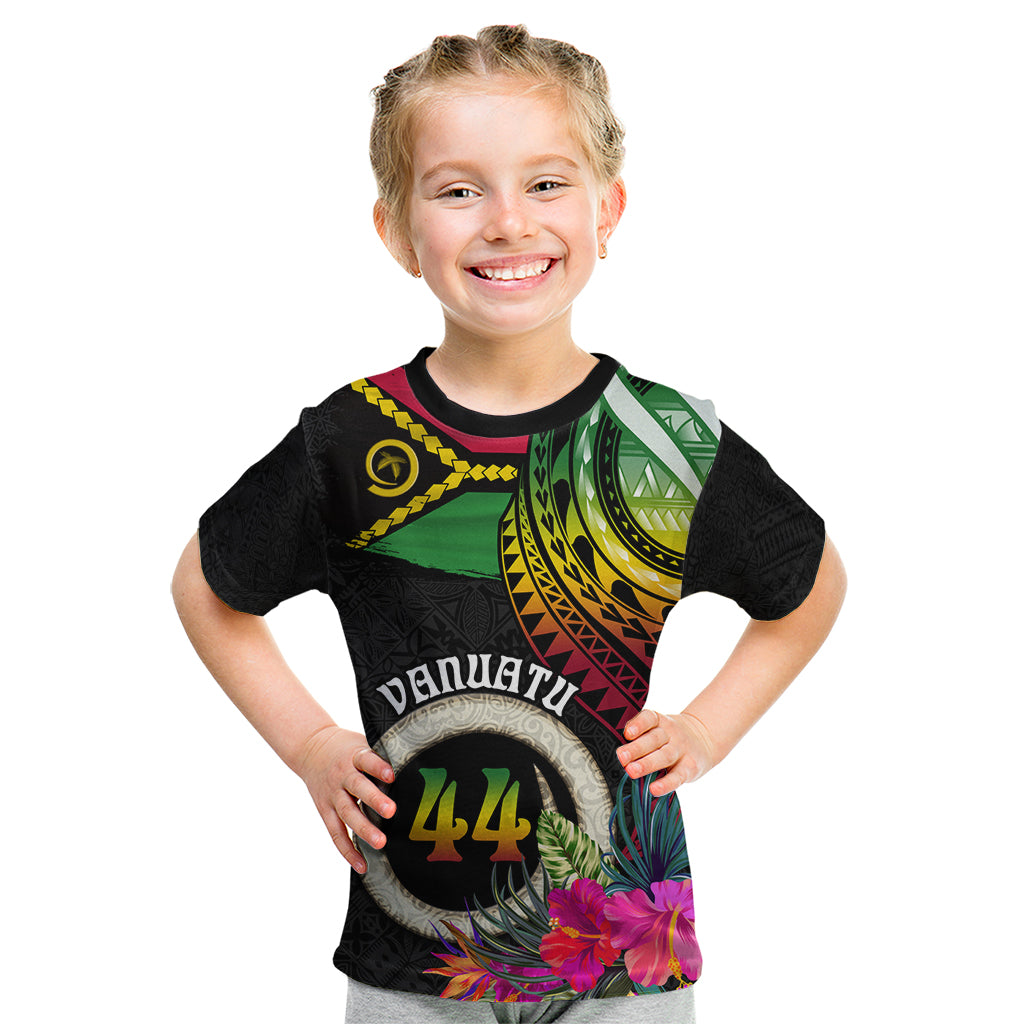 Vanuatu 44th Anniversary Kid T Shirt Boars Tusk Tugeta Yumi Selebretem Indipendens Dei