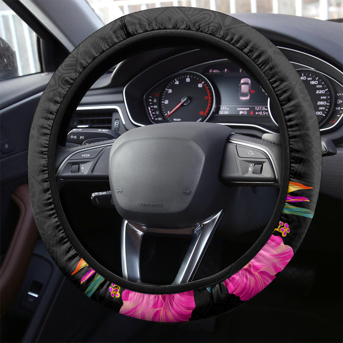 Vanuatu 44th Anniversary Steering Wheel Cover Boars Tusk Tugeta Yumi Selebretem Indipendens Dei