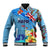 Fiji Day Baseball Jacket Tagimoucia Flower and Melanesia Pattern