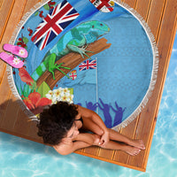 Fiji Day Beach Blanket Tagimoucia Flower and Melanesia Pattern LT03 - Polynesian Pride