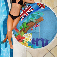 Fiji Day Beach Blanket Tagimoucia Flower and Melanesia Pattern LT03 - Polynesian Pride