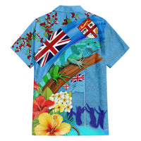 Fiji Day Family Matching Long Sleeve Bodycon Dress and Hawaiian Shirt Tagimoucia Flower and Melanesia Pattern LT03 - Polynesian Pride