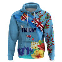 Fiji Day Hoodie Tagimoucia Flower and Melanesia Pattern LT03 Pullover Hoodie Blue - Polynesian Pride