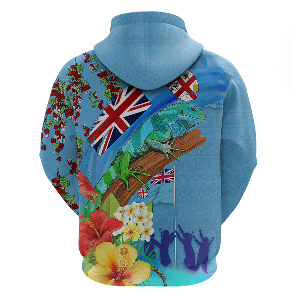Fiji Day Hoodie Tagimoucia Flower and Melanesia Pattern LT03 - Polynesian Pride