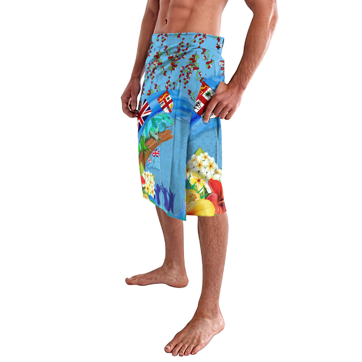 Fiji Day Lavalava Tagimoucia Flower and Melanesia Pattern