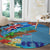 Fiji Day Round Carpet Tagimoucia Flower and Melanesia Pattern