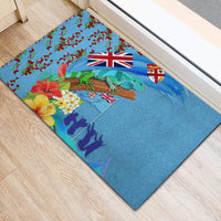 Fiji Day Rubber Doormat Tagimoucia Flower and Melanesia Pattern
