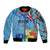 Fiji Day Sleeve Zip Bomber Jacket Tagimoucia Flower and Melanesia Pattern