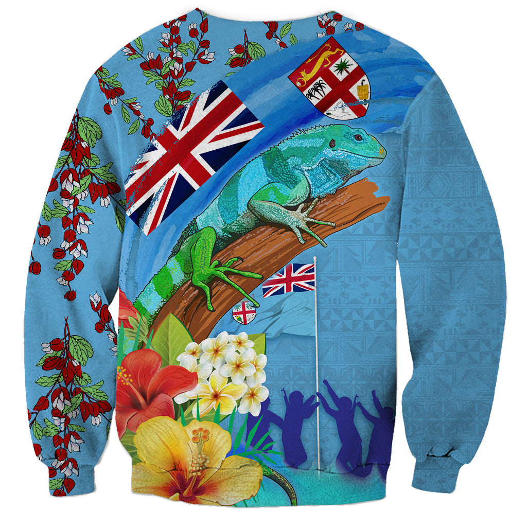 Fiji Day Sweatshirt Tagimoucia Flower and Melanesia Pattern LT03 - Polynesian Pride