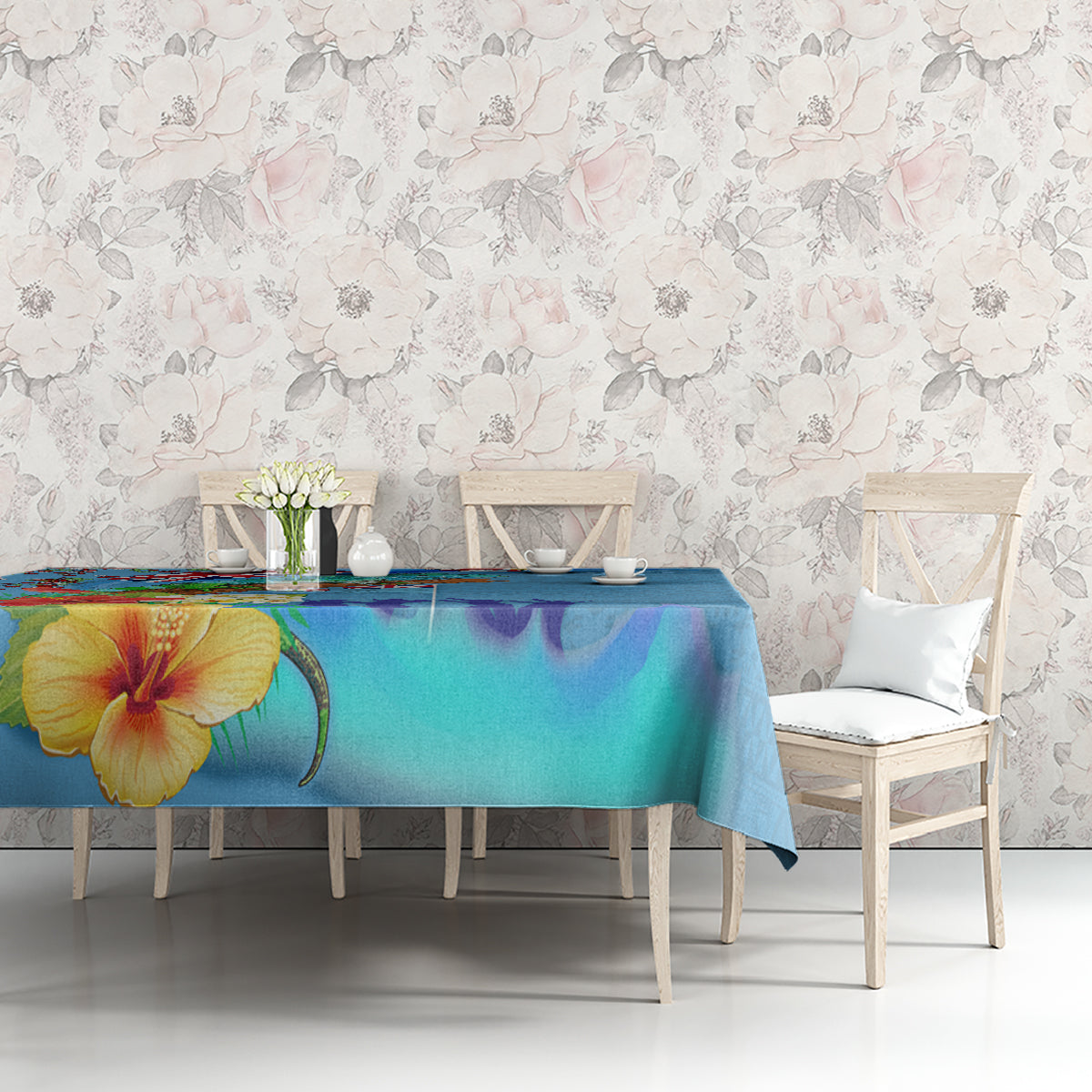 Fiji Day Tablecloth Tagimoucia Flower and Melanesia Pattern