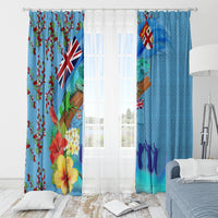 Fiji Day Window Curtain Tagimoucia Flower and Melanesia Pattern