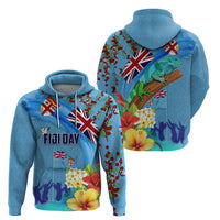Fiji Day Zip Hoodie Tagimoucia Flower and Melanesia Pattern
