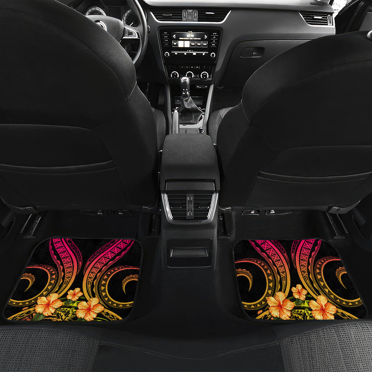 Polynesia Hawaii Turtle Day Car Mats Hibiscus and Kanaka Maoli