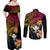Polynesia Hawaii Turtle Day Couples Matching Off Shoulder Maxi Dress and Long Sleeve Button Shirt Hibiscus and Kanaka Maoli