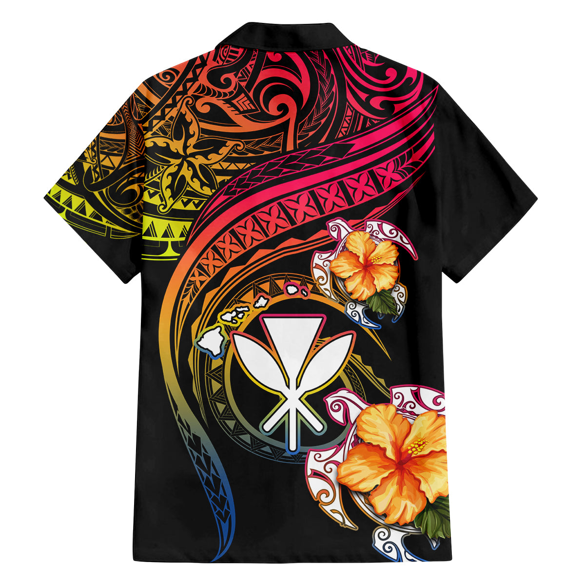 Polynesia Hawaii Turtle Day Family Matching Off Shoulder Short Dress and Hawaiian Shirt Hibiscus and Kanaka Maoli LT03 - Polynesian Pride
