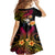 Polynesia Hawaii Turtle Day Kid Short Sleeve Dress Hibiscus and Kanaka Maoli