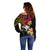 Polynesia Hawaii Turtle Day Off Shoulder Sweater Hibiscus and Kanaka Maoli