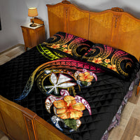 Polynesia Hawaii Turtle Day Quilt Bed Set Hibiscus and Kanaka Maoli