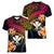 Polynesia Hawaii Turtle Day Women V-Neck T-Shirt Hibiscus and Kanaka Maoli