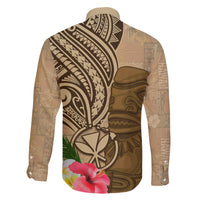 Hawaii Kanaloa Tiki Family Matching Short Sleeve Bodycon Dress and Hawaiian Shirt Polynesian Tattoo and Tapa Pattern LT03 - Polynesian Pride