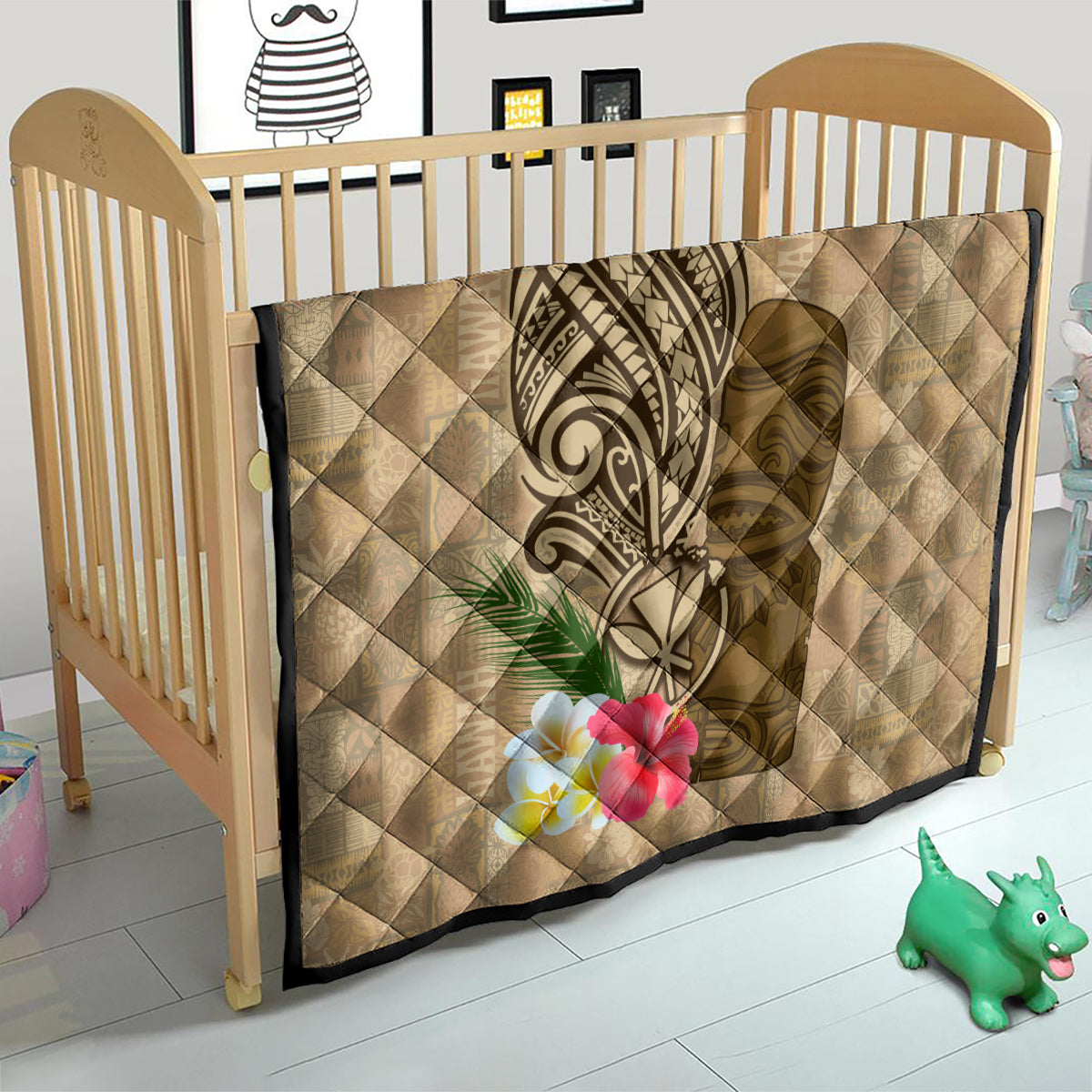 Hawaii Kanaloa Tiki Quilt Polynesian Tattoo and Tapa Pattern