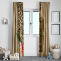 Hawaii Kanaloa Tiki Window Curtain Polynesian Tattoo and Tapa Pattern LT03 - Polynesian Pride