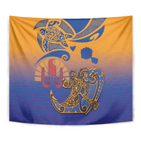 Hawaiki Nui Va'a Solo French Polynesia Tapestry Sunset Color