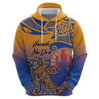 Hawaiki Nui Va'a Solo French Polynesia Zip Hoodie Sunset Color