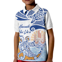 Hawaiki Nui Va'a Solo French Polynesia Kid Polo Shirt Blue Color