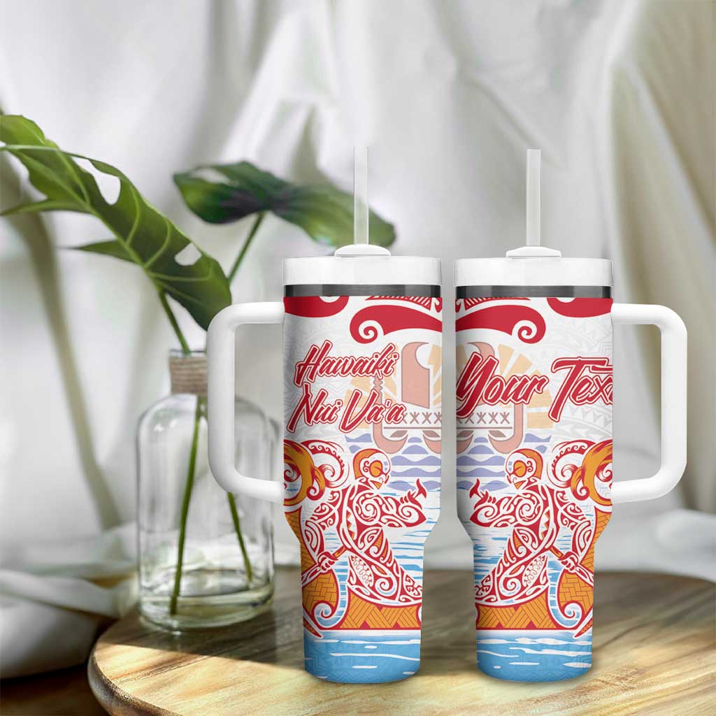 Hawaiki Nui Va'a Solo French Polynesia Tumbler With Handle Red Color