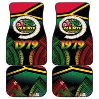 Vanuatu Constitution Day Car Mats Polynesian Tattoo and Pig Tusk Since 1979