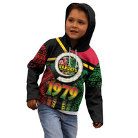 Vanuatu Constitution Day Kid Hoodie Polynesian Tattoo and Pig Tusk Since 1979