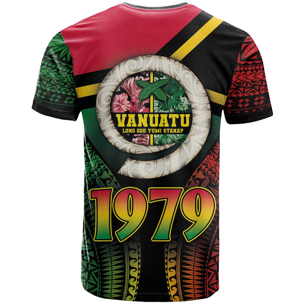 Vanuatu Constitution Day T Shirt Polynesian Tattoo and Pig Tusk Since 1979 LT03 - Polynesian Pride