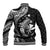 Aloha Hawaii Hammerhead Shark Baseball Jacket Black Kakau and Polynesian Tattoo LT03